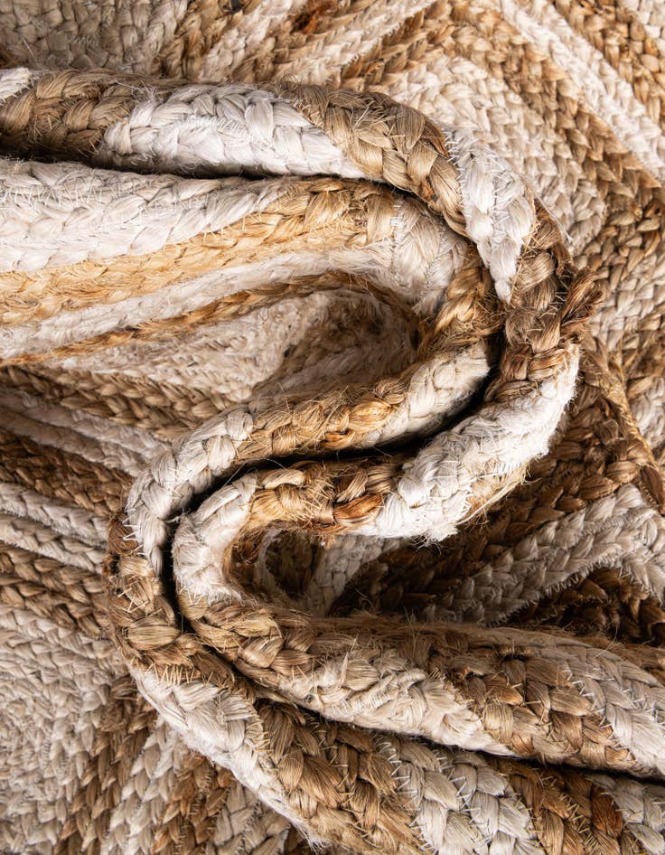 Detail image of  2' x 3' 1  Hand Braided Jute Rug