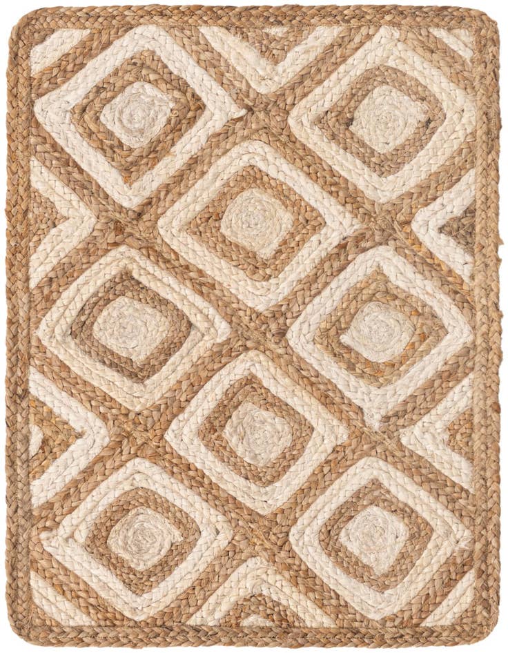 Detail image of  2' x 3' 1  Hand Braided Jute Rug