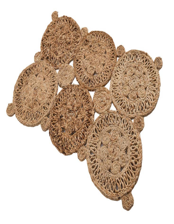 Detail image of  2' x 3' 1  Hand Braided Jute Rug