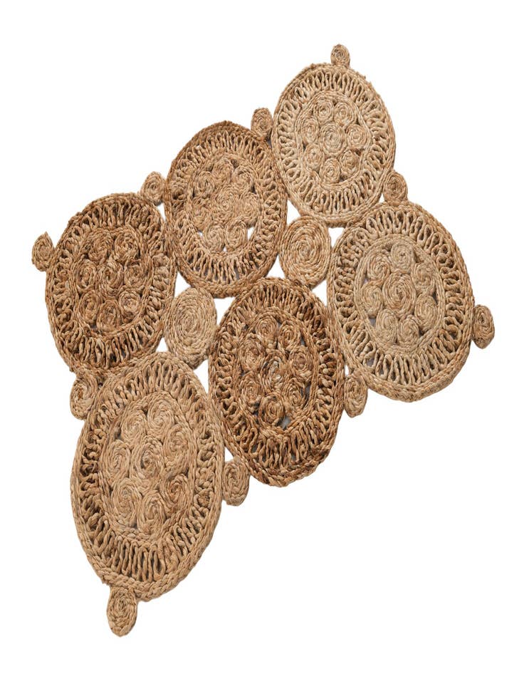 Detail image of  2' x 3' 1  Hand Braided Jute Rug