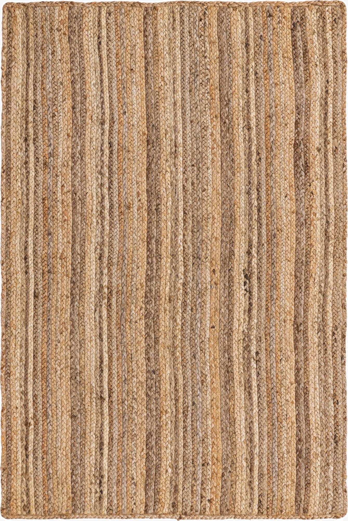  4' 1 x 6' 1  Hand Braided Jute Rug