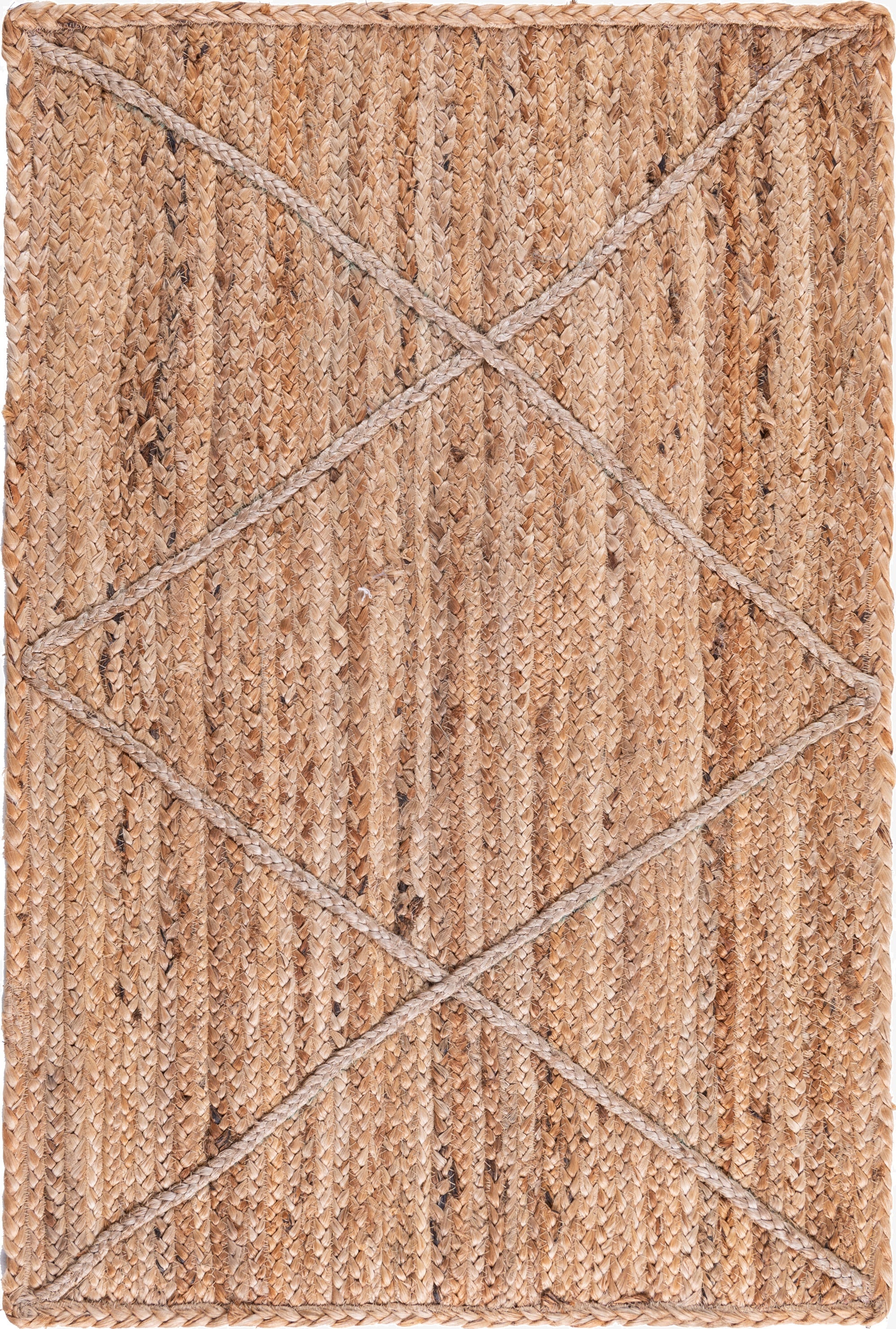  2' x 3' 1  Hand Braided Jute Rug