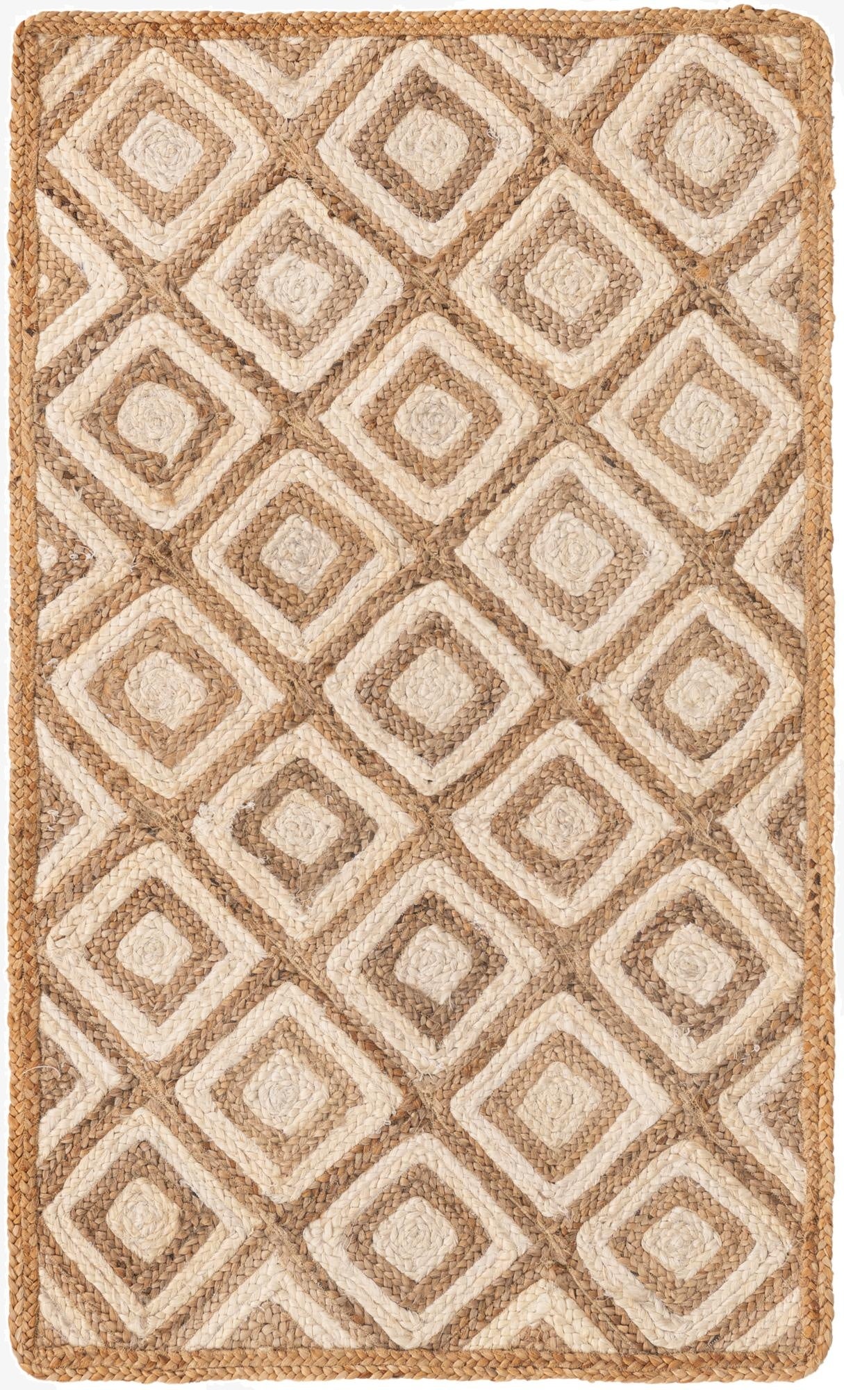  3' 3 x 5' 1  Hand Braided Jute Rug