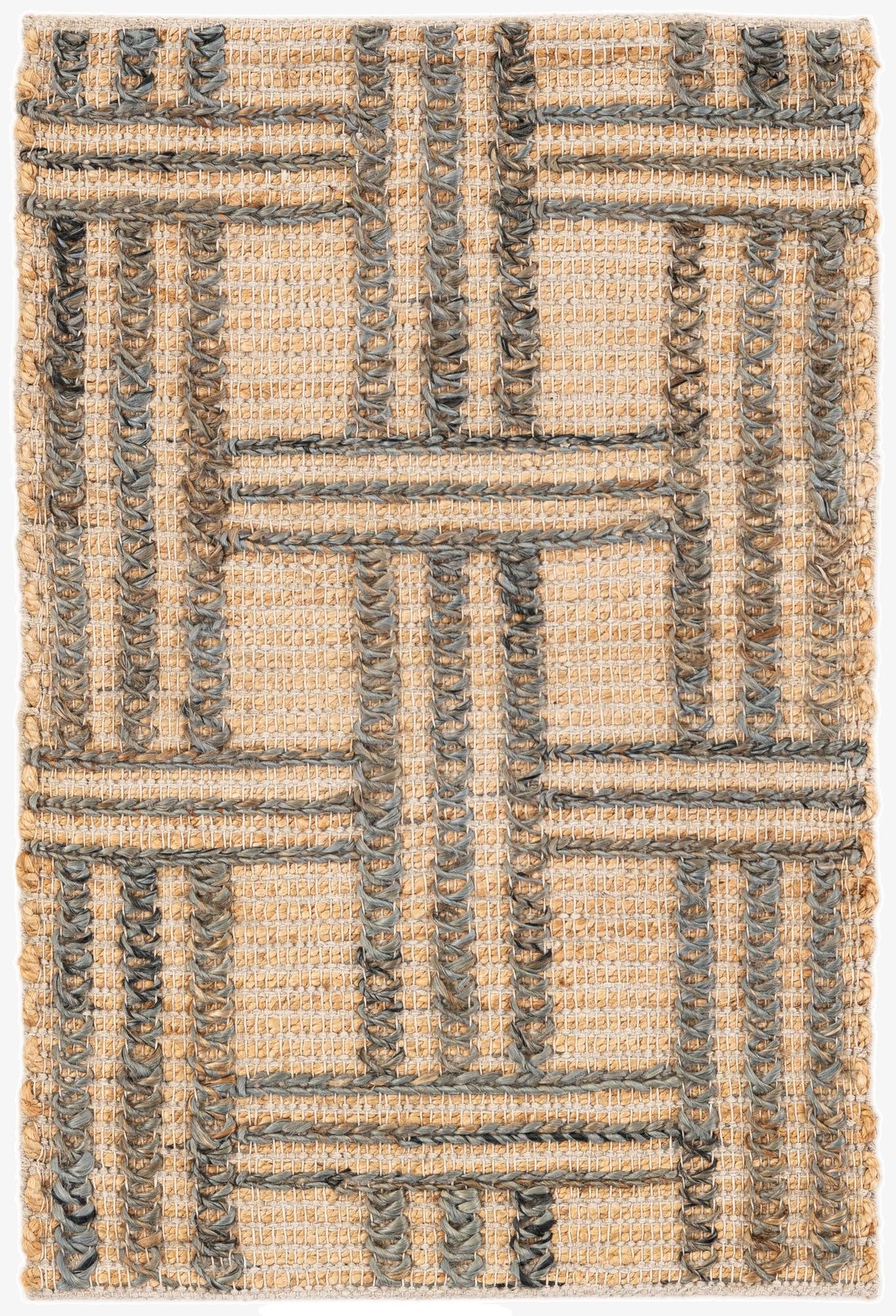  2' x 3' 1  Hand Braided Jute Rug