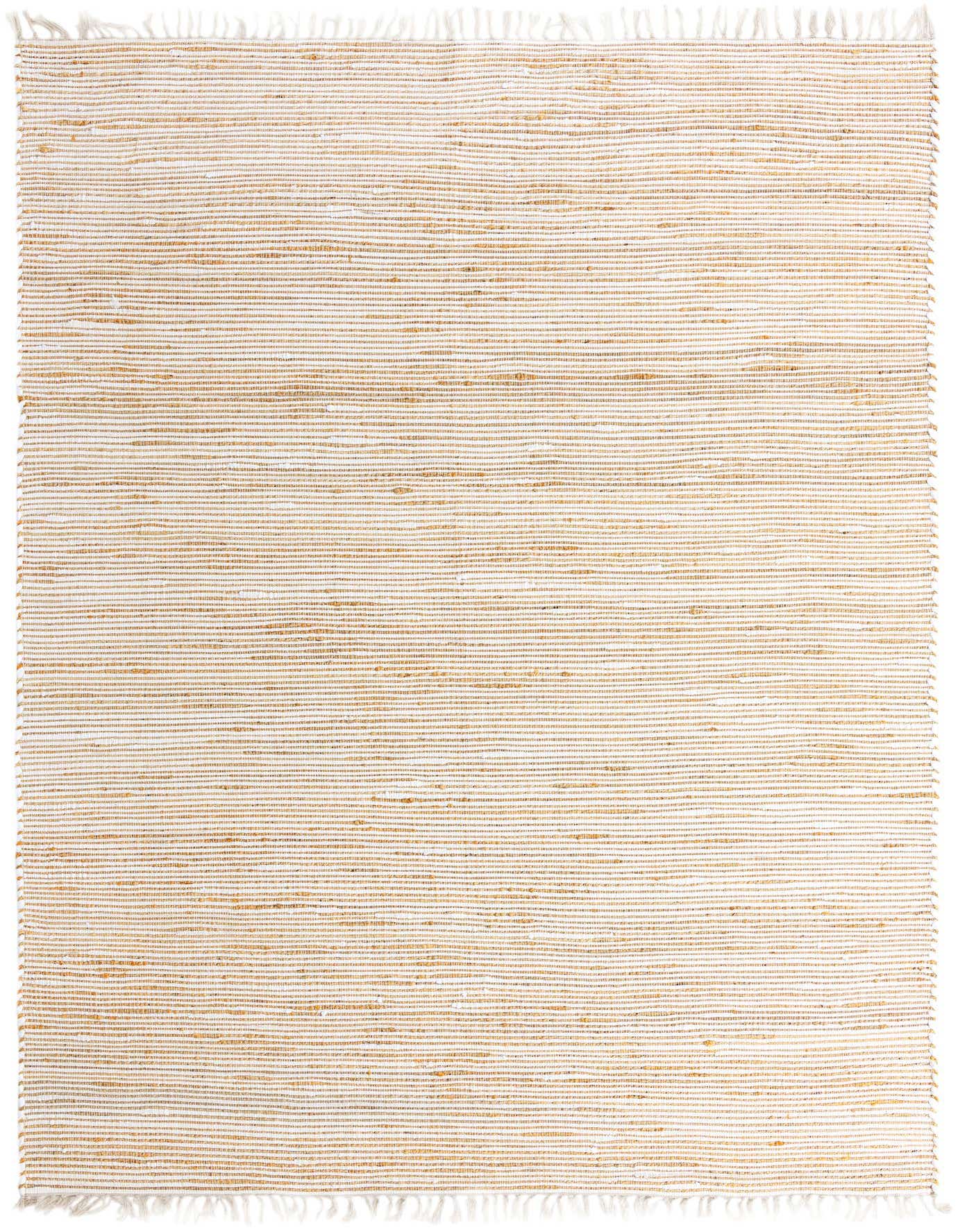 A rectangular 10x14 Chindi Jute rug featuring horizontal stripes of natural brown and ivory, with fringed edges.