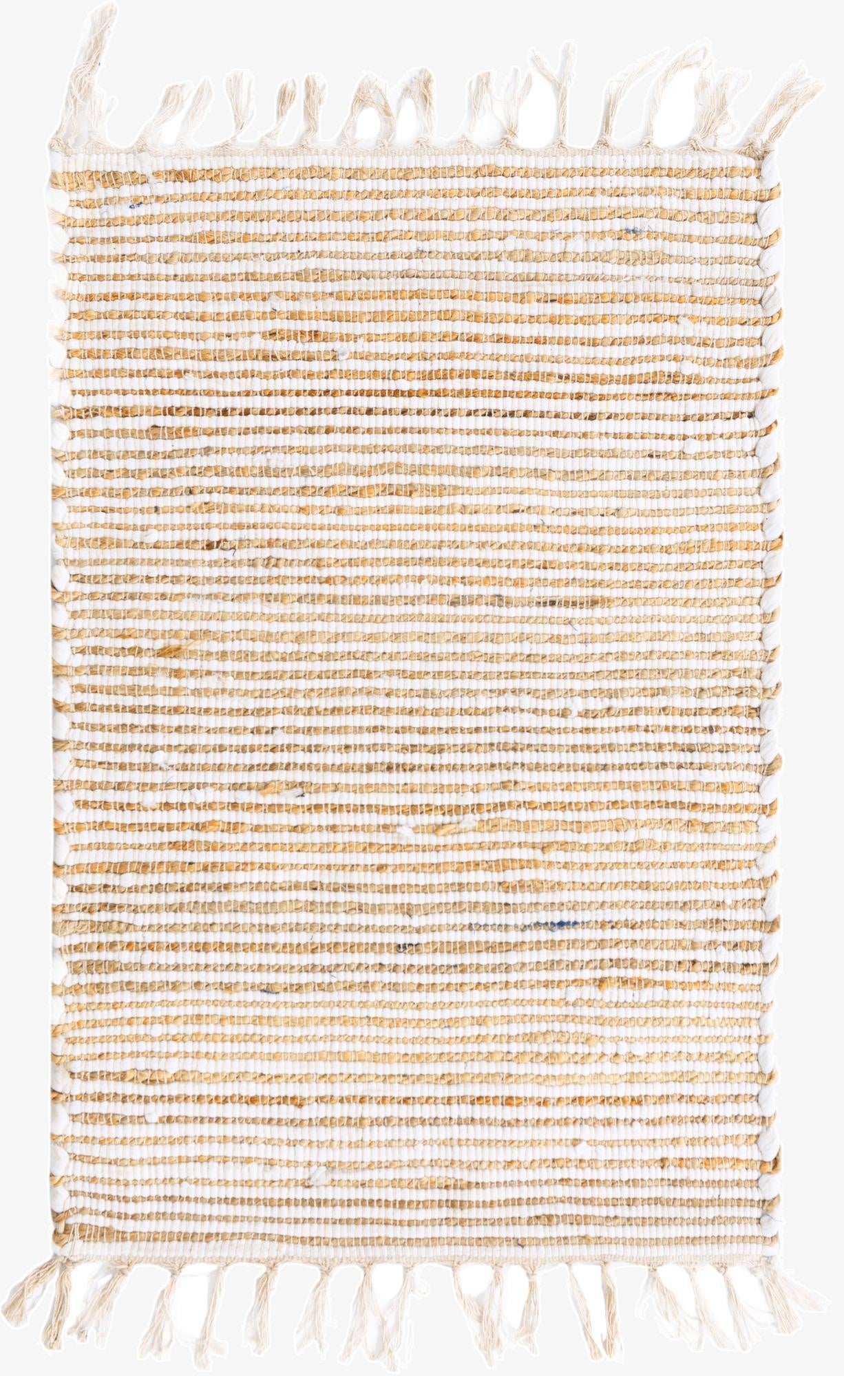  2' x 3' 1  Hand Woven Chindi Jute Rug