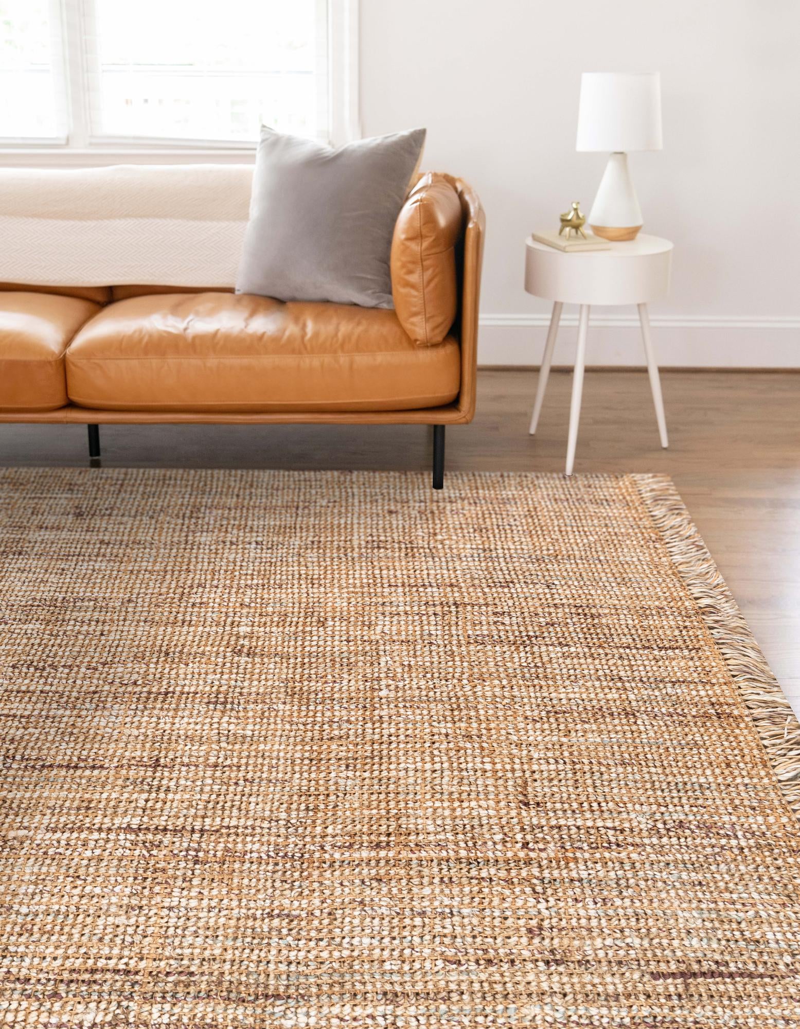 Natural 5' 1 x 8' Hand Woven Chunky Jute Rug | Rugs.com