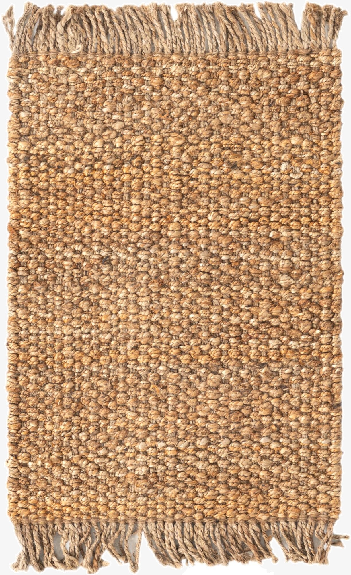  2' x 3' 1  Hand Woven Chunky Jute Rug