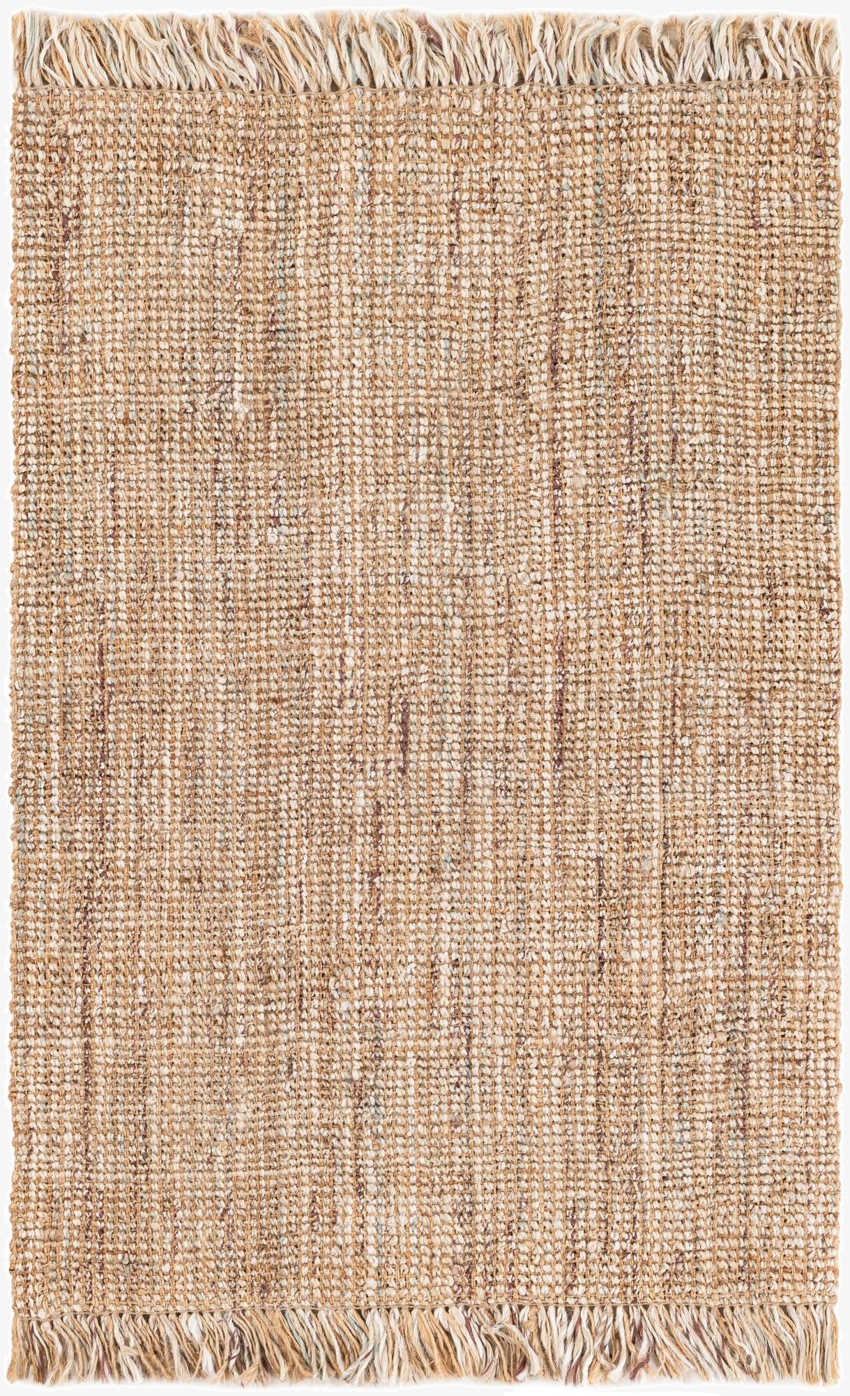  4' 1 x 6' 1  Hand Woven Chunky Jute Rug