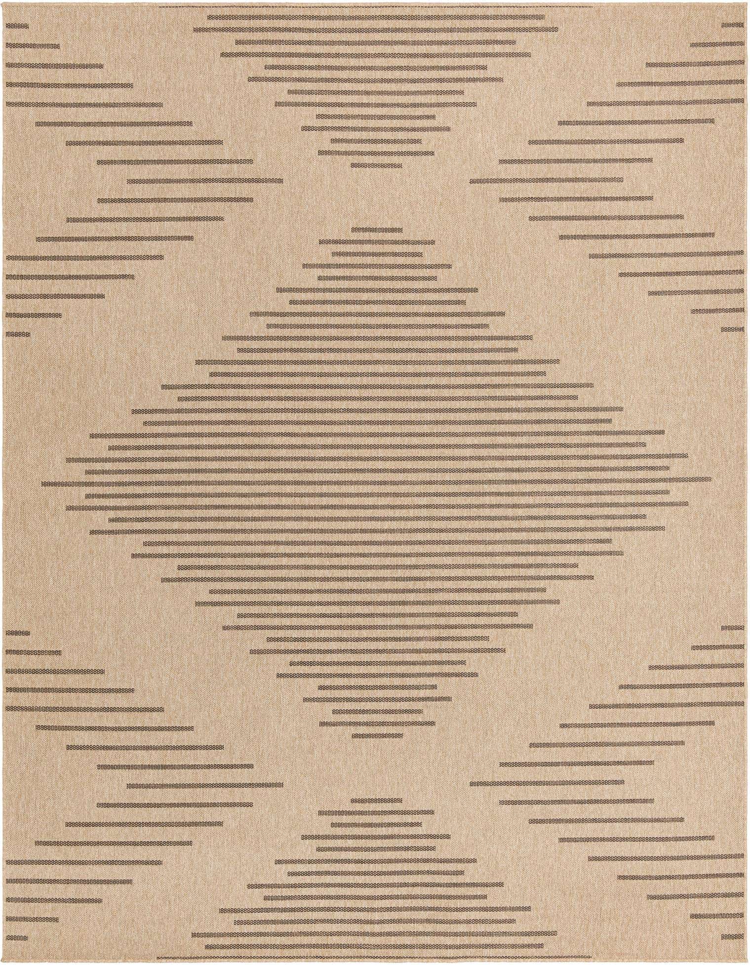 A 9x12 rectangular brown and tan modern trellis rug with a flatweave texture, suitable for a living room.