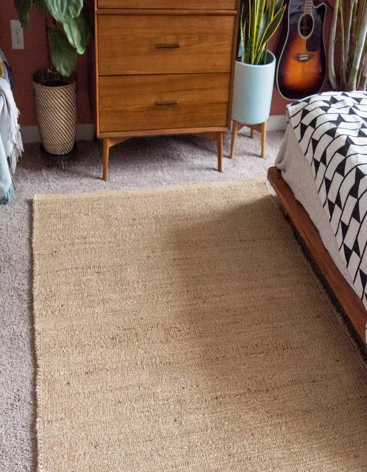 Detail image of  5' x 8'  Hand Woven Gilded Jute Rug