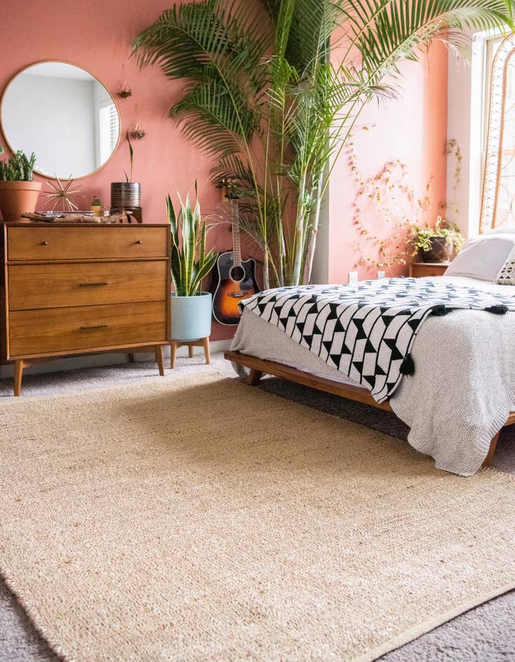 Detail image of  5' x 8'  Hand Woven Gilded Jute Rug