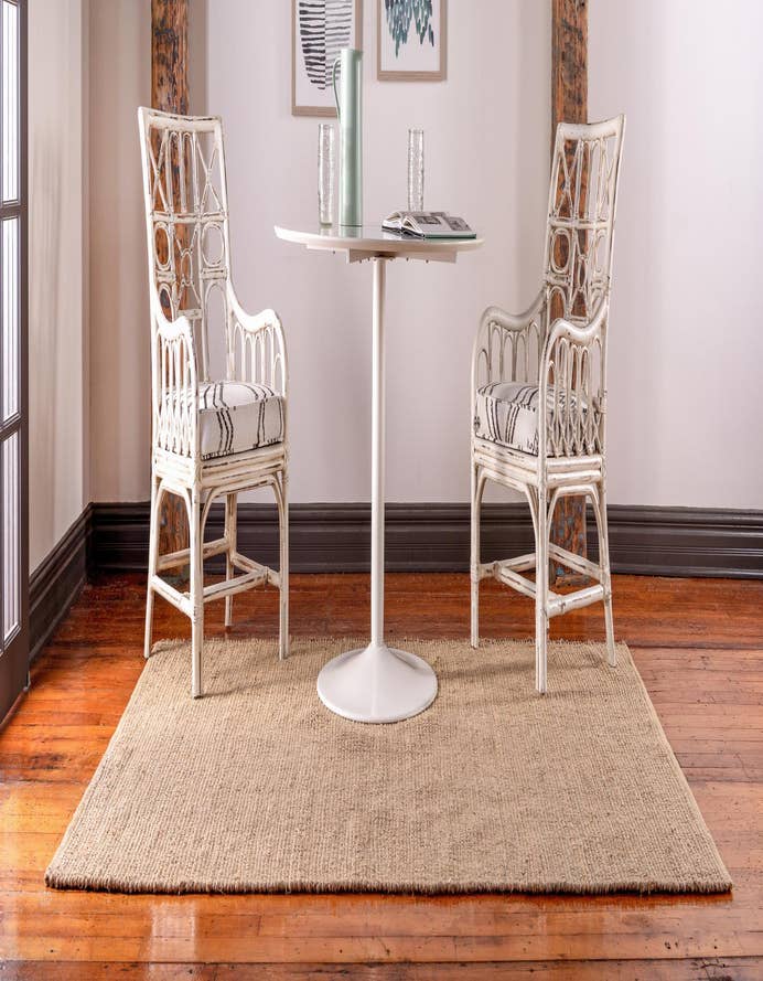 Detail image of  5' x 8'  Hand Woven Gilded Jute Rug