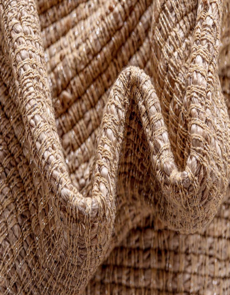 Detail image of  5' x 8'  Hand Woven Gilded Jute Rug