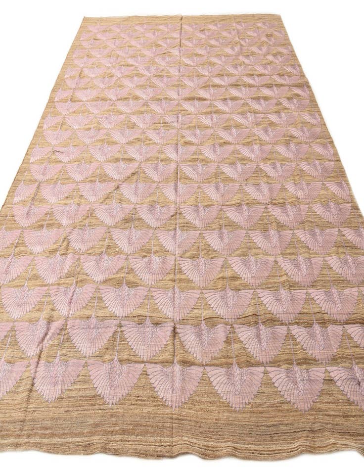 Detail image of  9' 7 x 12'  Hand Woven Kilim Modern Wool Rug