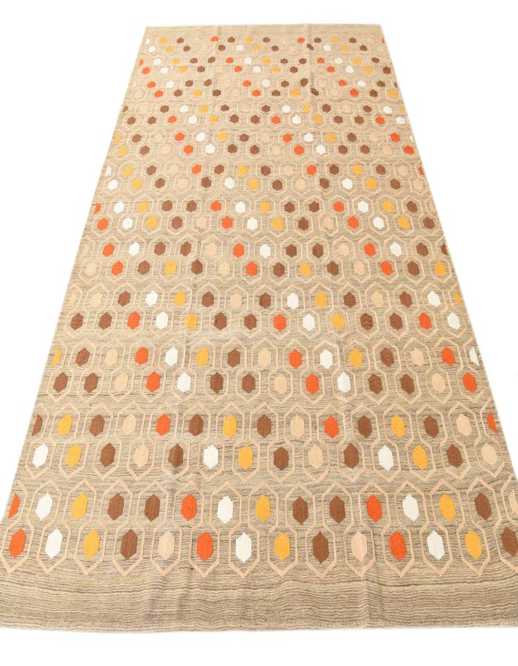 Detail image of  7' 1 x 9' 4  Hand Woven Kilim Modern Rug