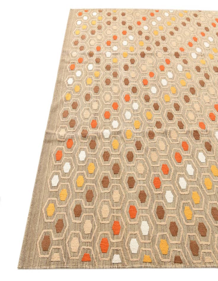 Detail image of  7' 1 x 9' 4  Hand Woven Kilim Modern Rug