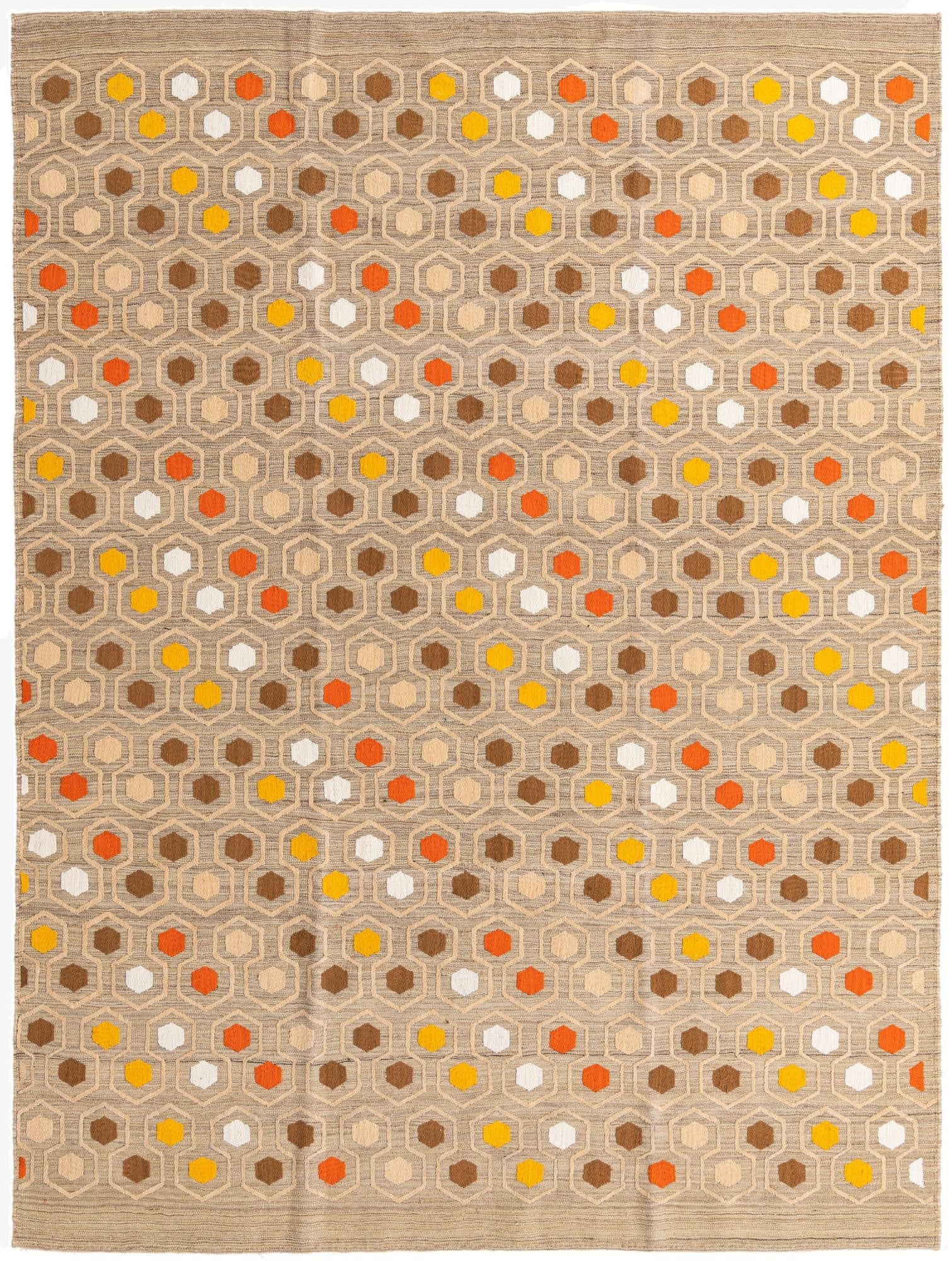  7' 1 x 9' 4  Hand Woven Kilim Modern Rug