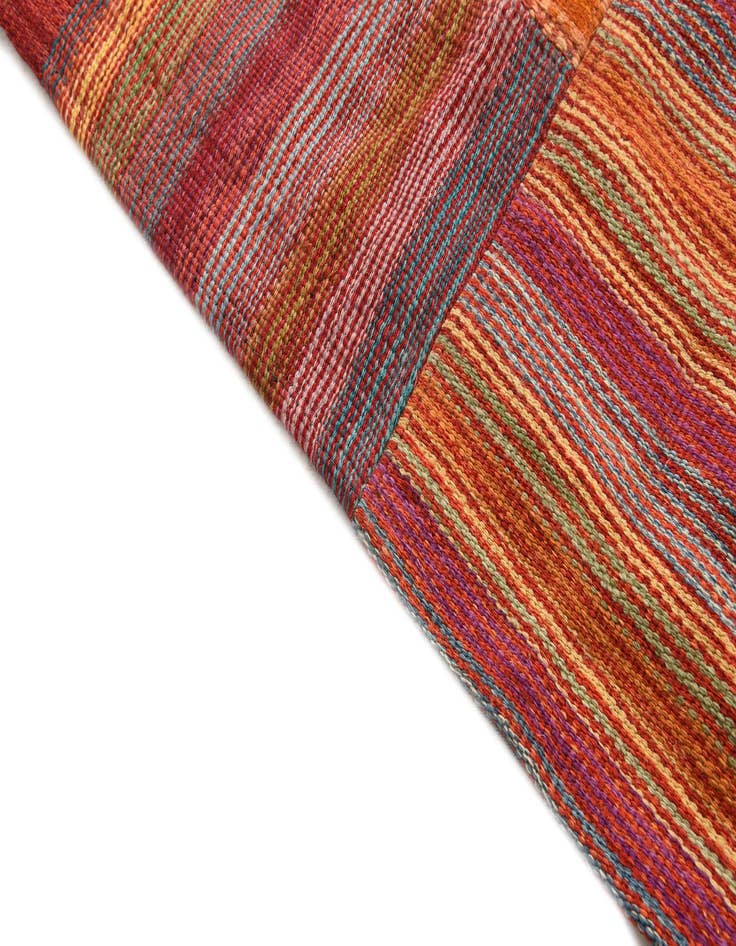 Detail image of  5' 11 x 7' 8  Hand Woven Kilim Patchwork Wool Rug