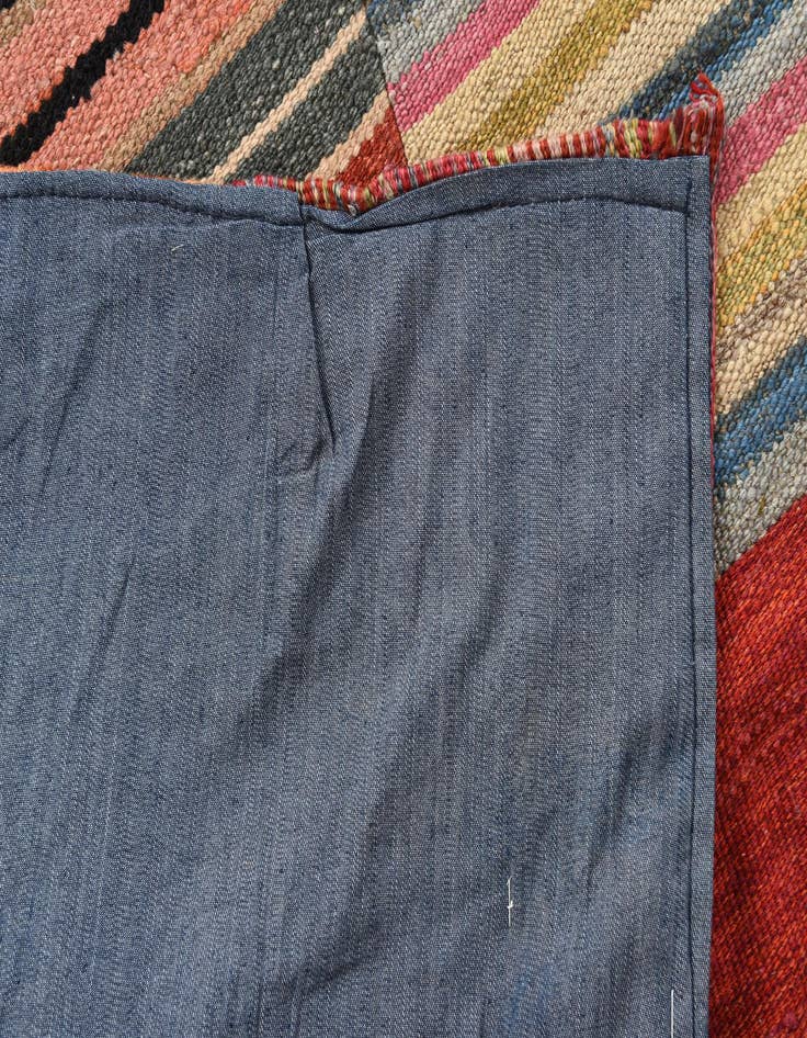 Detail image of  5' 11 x 7' 8  Hand Woven Kilim Patchwork Wool Rug