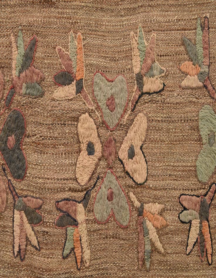Detail image of  6' 2 x 7'  Hand Woven Kilim Suzani Wool Rug