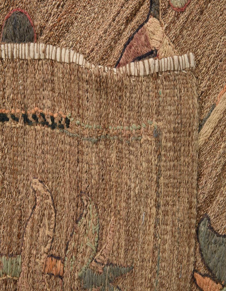 Detail image of  6' 2 x 7'  Hand Woven Kilim Suzani Wool Rug