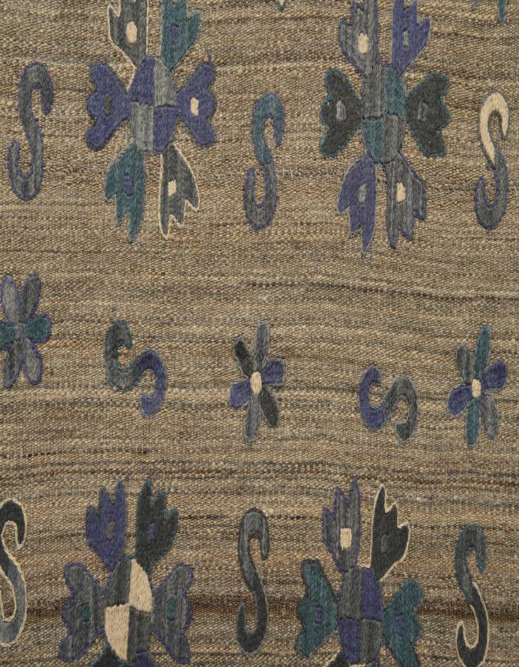 Detail image of  5' 9 x 7' 1  Hand Woven Kilim Suzani Wool Rug