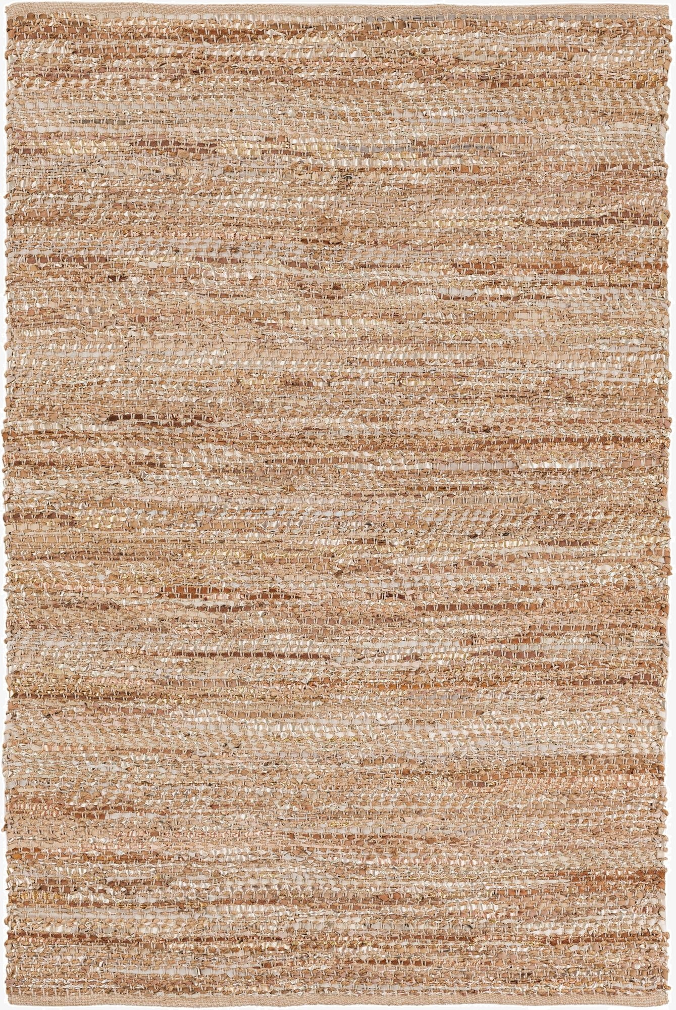 Primary image  4' 1 x 6' 1  Hand Woven Leather Metallic Jute Rug