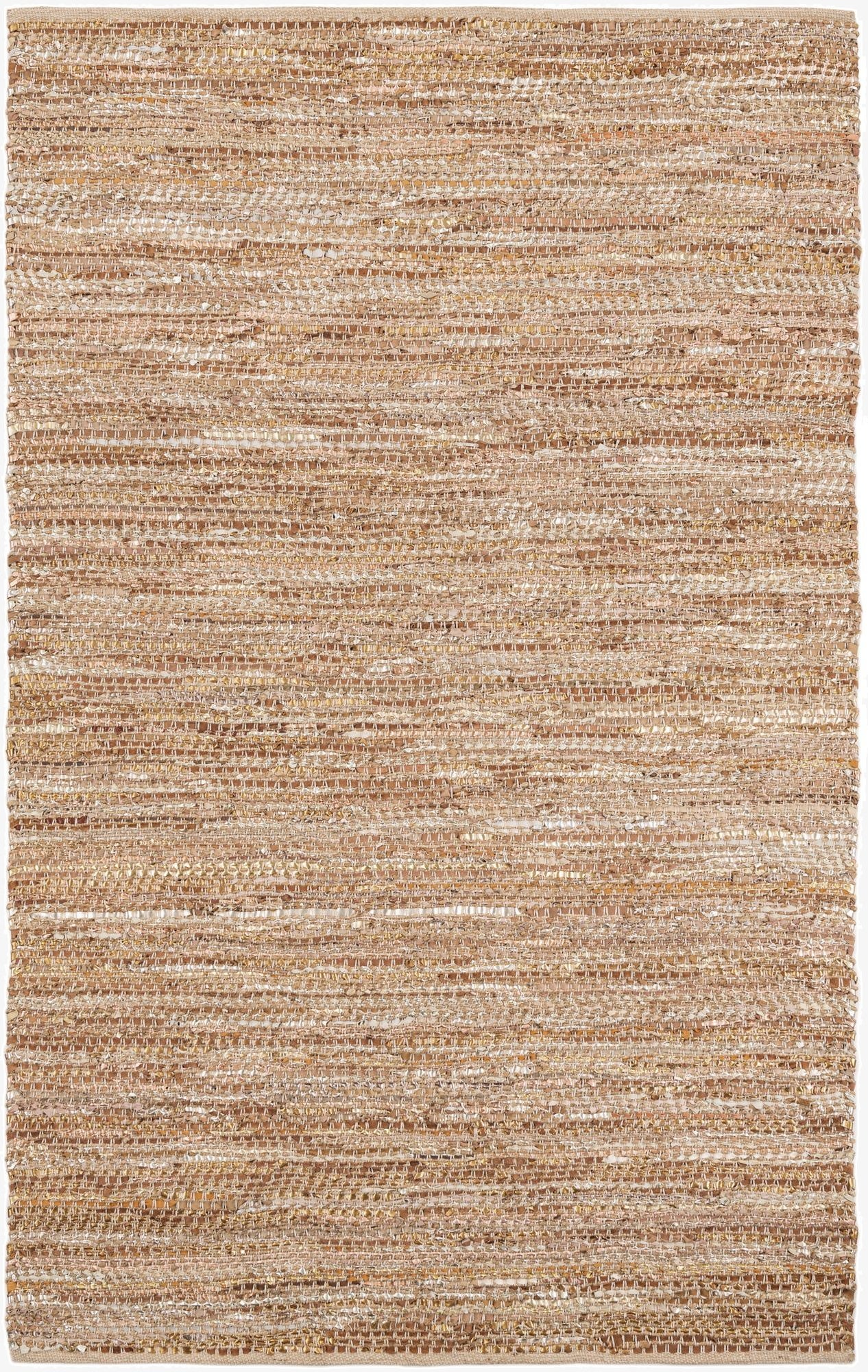 Primary image  5' 1 x 8'  Hand Woven Leather Metallic Jute Rug