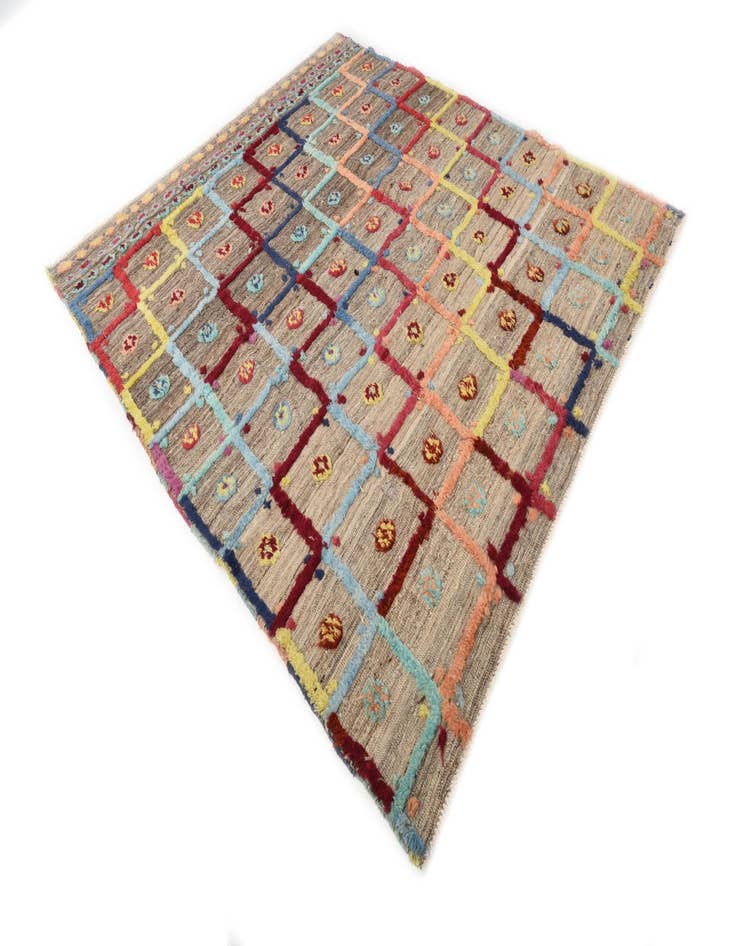 Detail image of  6' 9 x 7' 8  Hand Knotted Moroccan Wool Rug