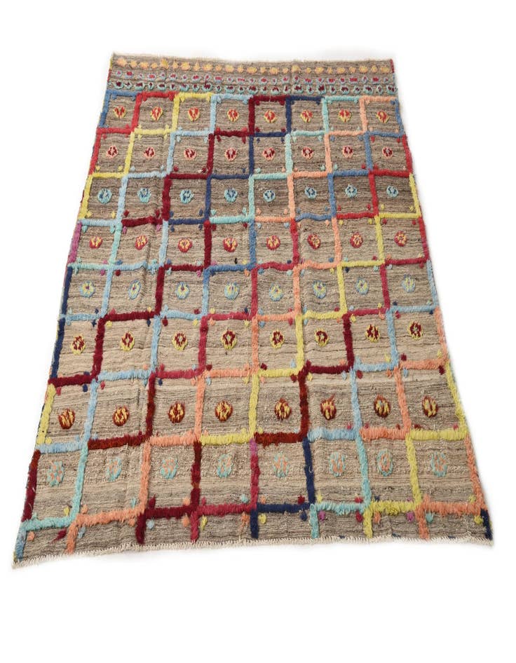 Detail image of  6' 9 x 7' 8  Hand Knotted Moroccan Wool Rug