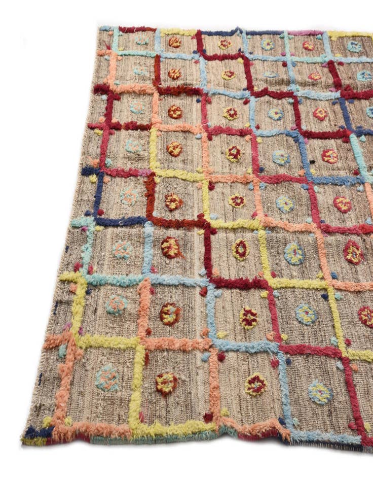 Detail image of  6' 9 x 7' 8  Hand Knotted Moroccan Wool Rug