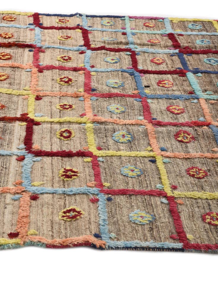 Detail image of  6' 9 x 7' 8  Hand Knotted Moroccan Wool Rug