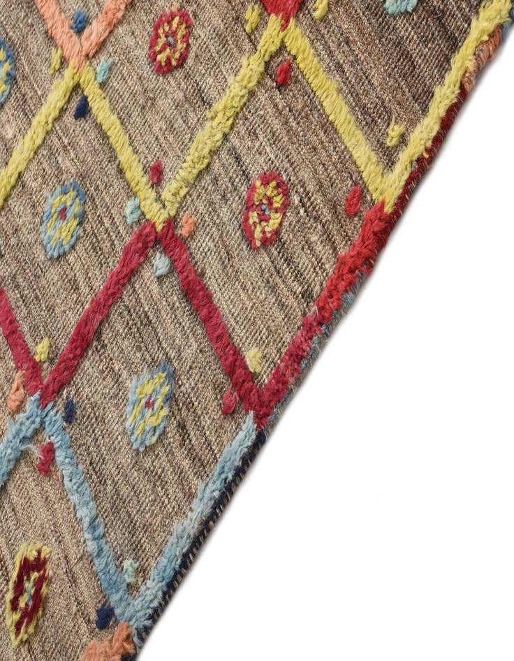 Detail image of  6' 9 x 7' 8  Hand Knotted Moroccan Wool Rug