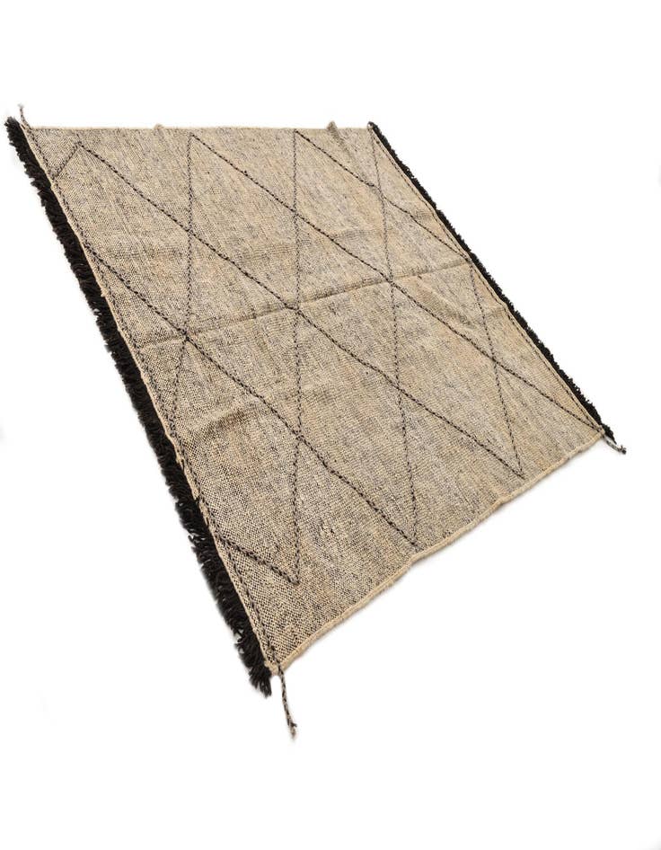 Detail image of  6' 1 x 7' 8  Hand Knotted Moroccan Wool Rug