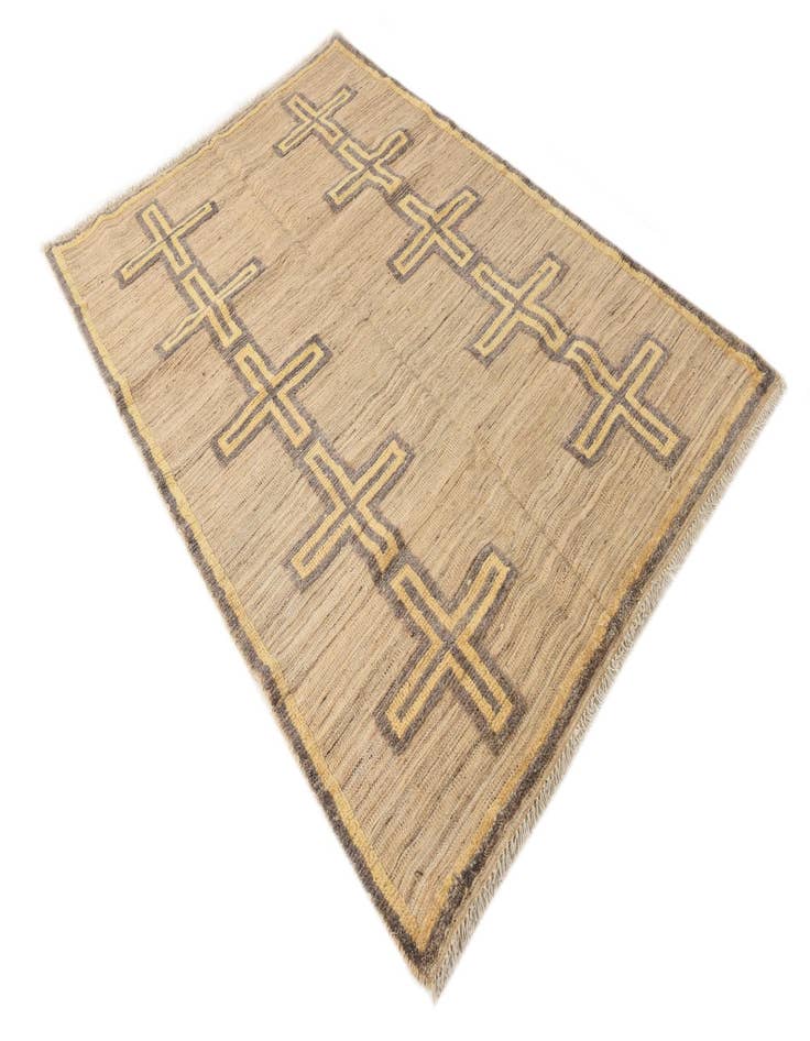 Detail image of  4' 10 x 7' 4  Hand Knotted Moroccan Wool Rug