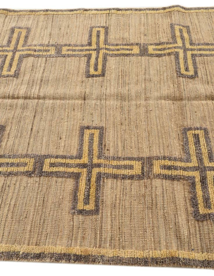 Detail image of  4' 10 x 7' 4  Hand Knotted Moroccan Wool Rug