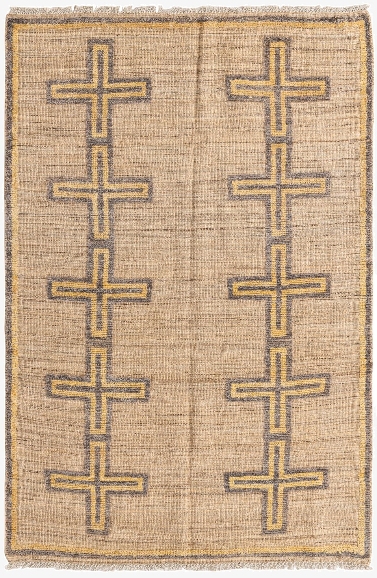  4' 10 x 7' 4  Hand Knotted Moroccan Wool Rug