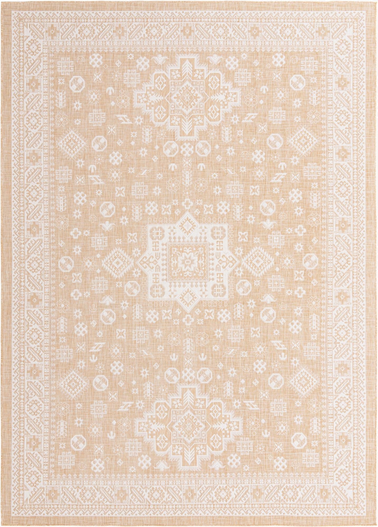  10' x 14'  Washable Aztec Indoor / Outdoor Rug