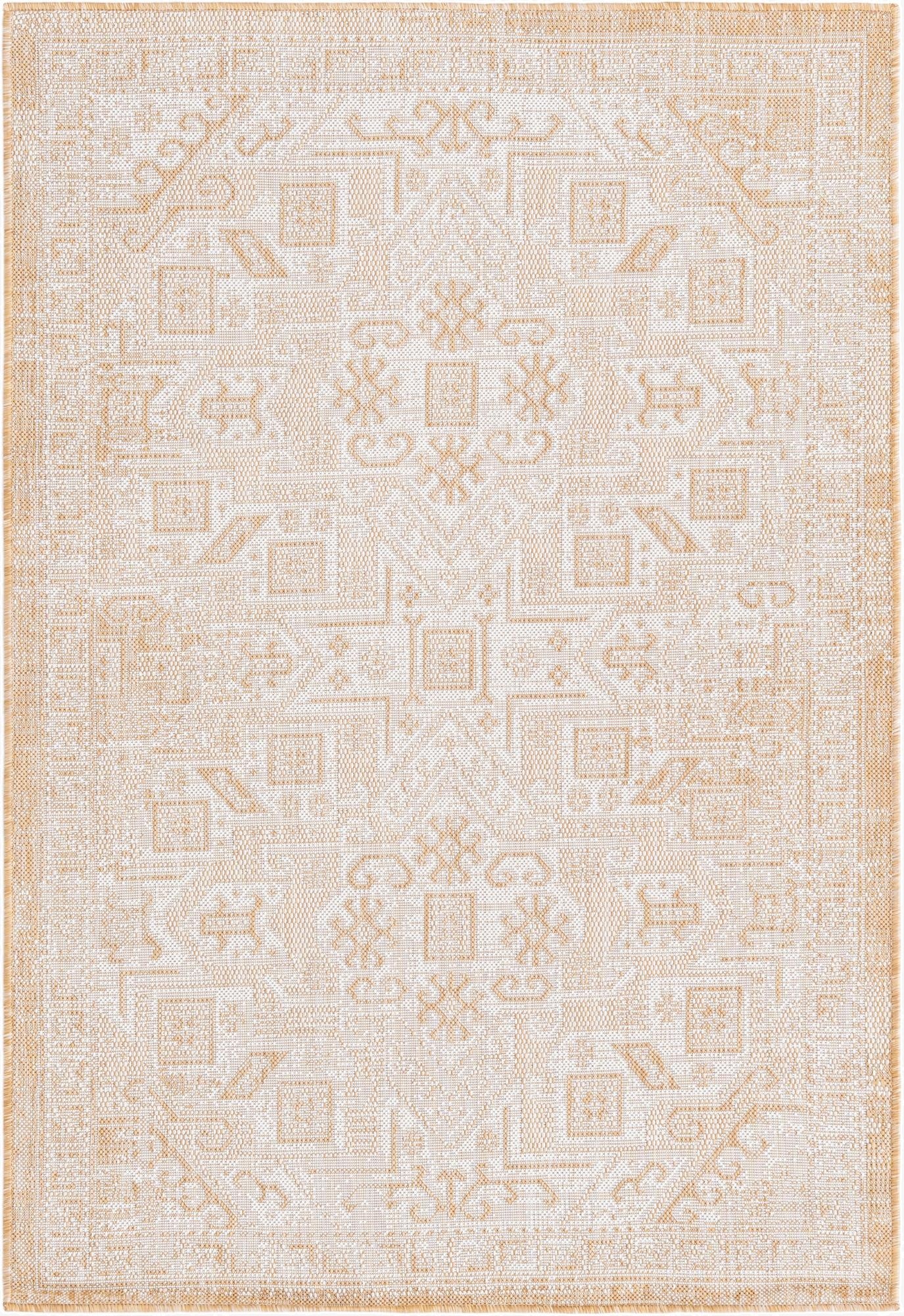  4' x 6'  Washable Aztec Indoor / Outdoor Rug
