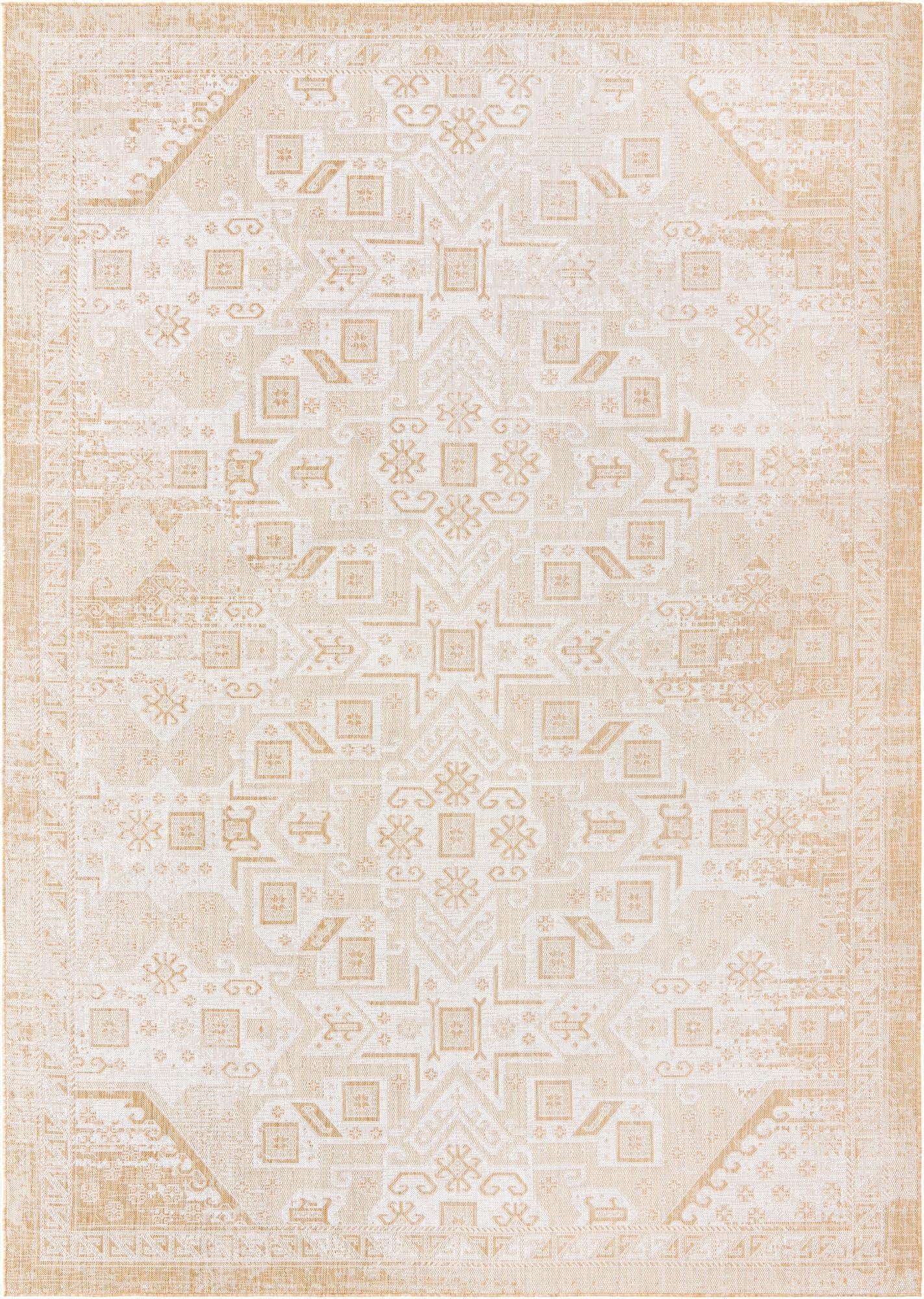  10' x 14'  Washable Aztec Indoor / Outdoor Rug