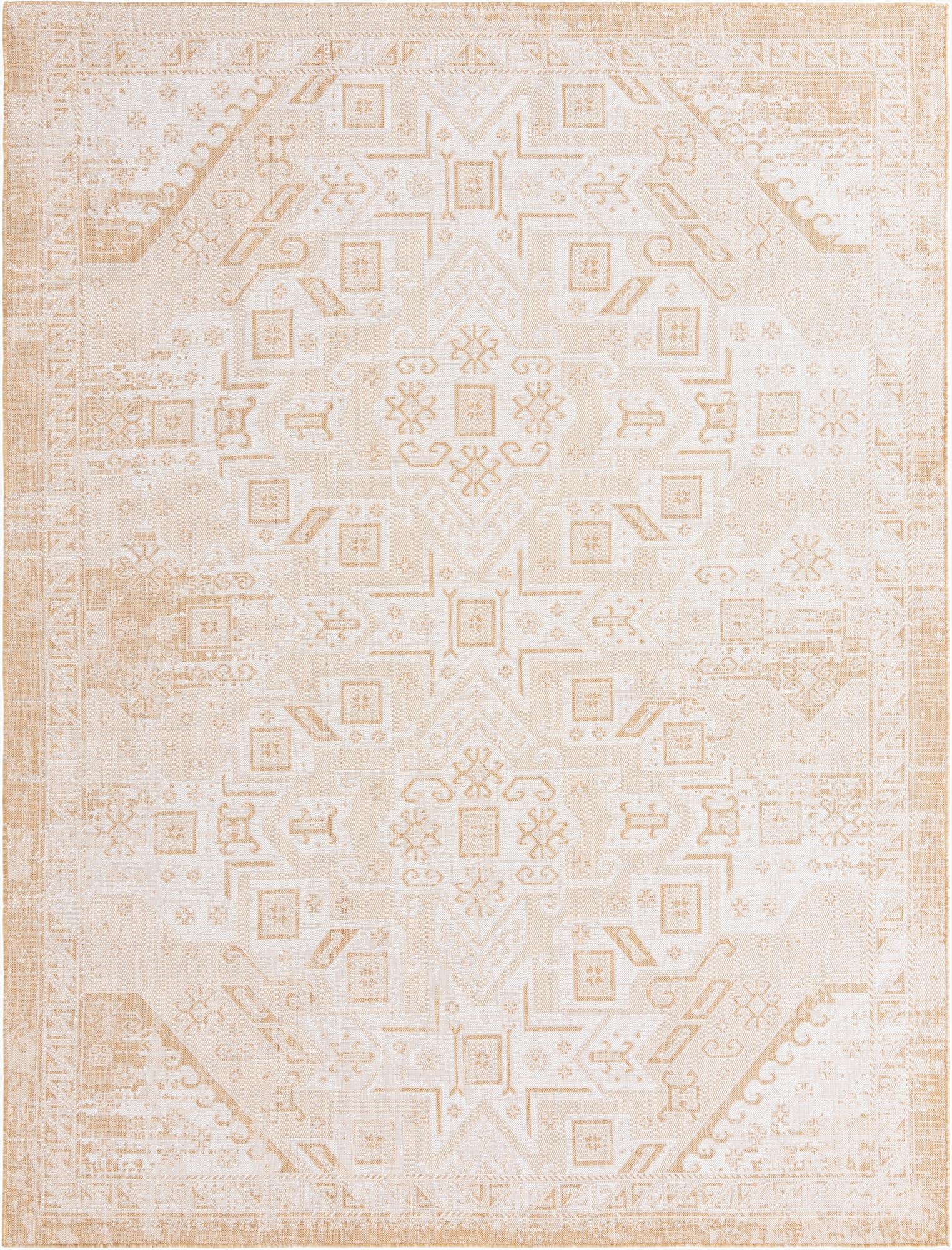  9' x 12'  Washable Aztec Indoor / Outdoor Rug