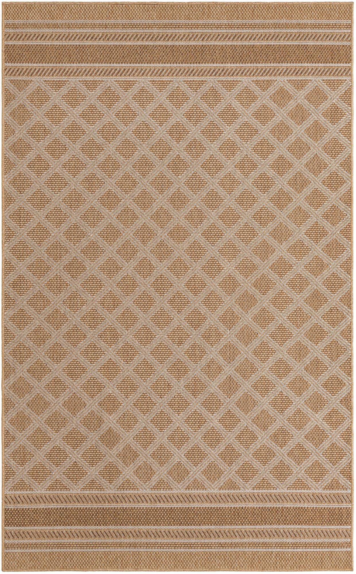  5' 1 x 8'  Washable Lattice Indoor / Outdoor Rug