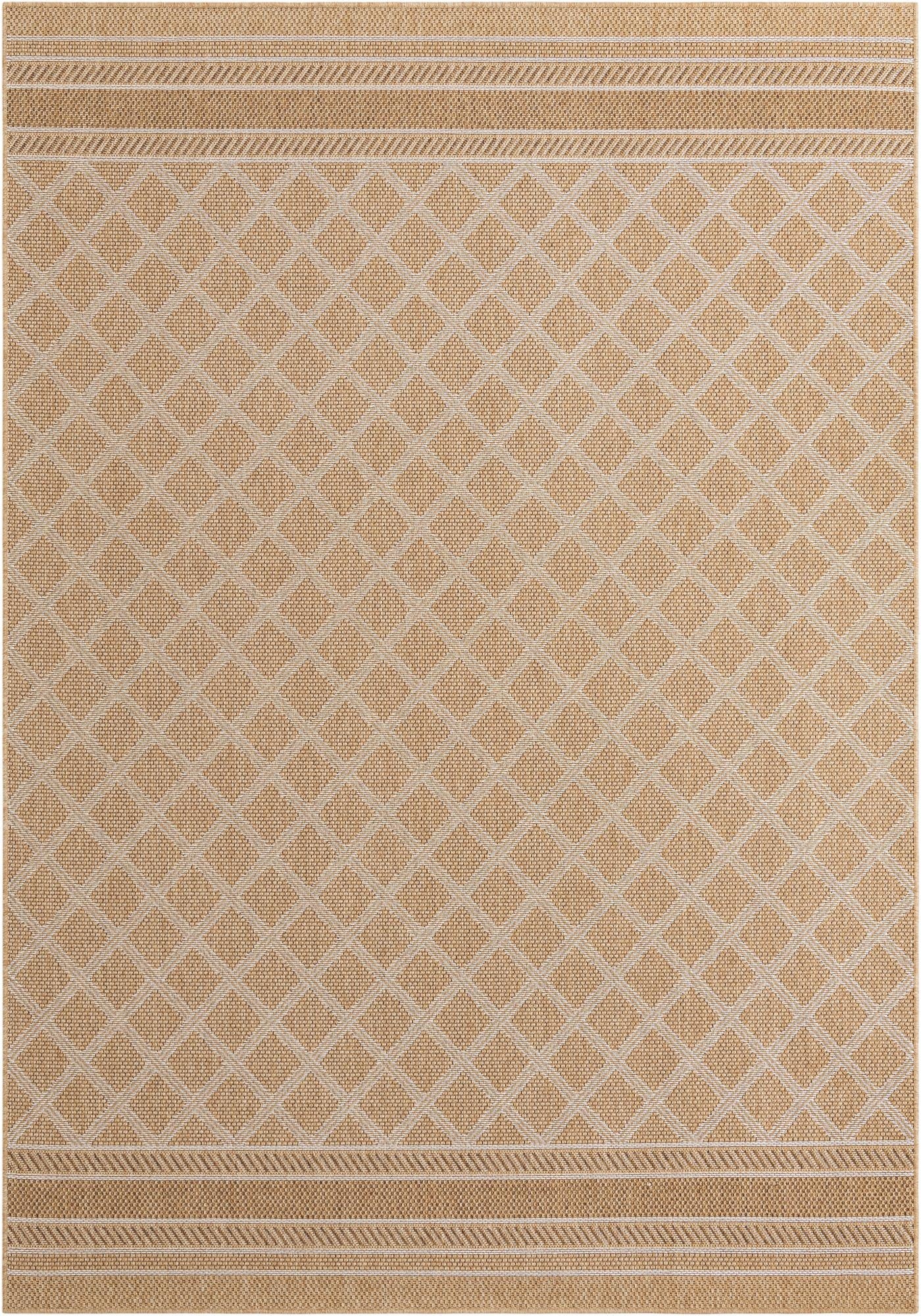  7' 1 x 10'  Washable Lattice Indoor / Outdoor Rug