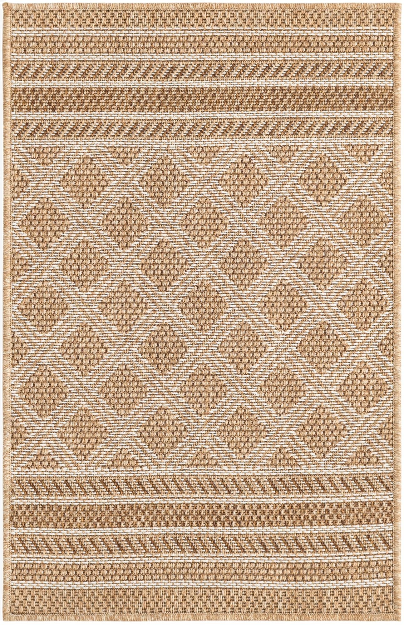  2' x 3' 1  Washable Lattice Indoor / Outdoor Rug