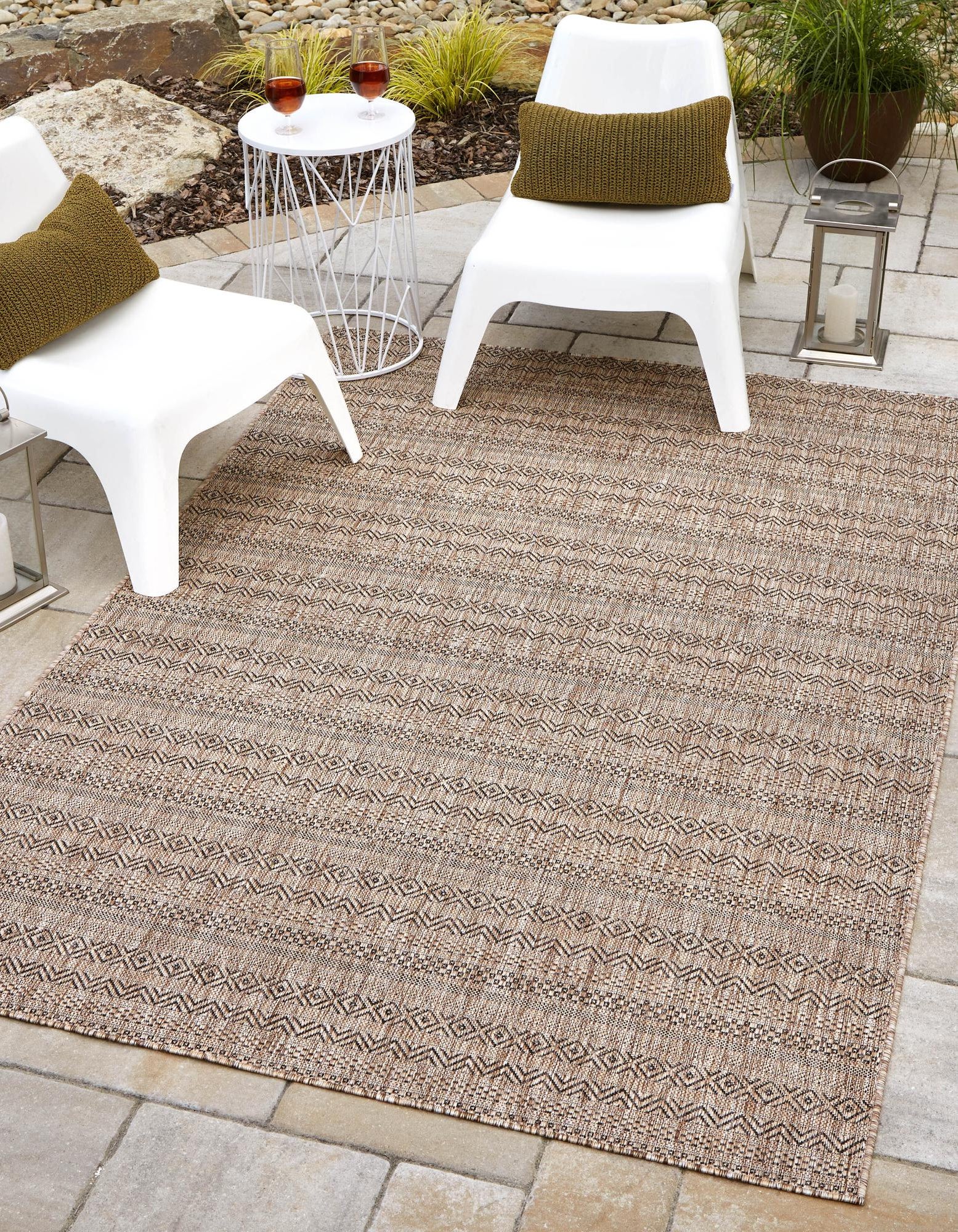 Natural 7' 10 x 11' Ribbon Indoor / Outdoor Rug | Rugs.com