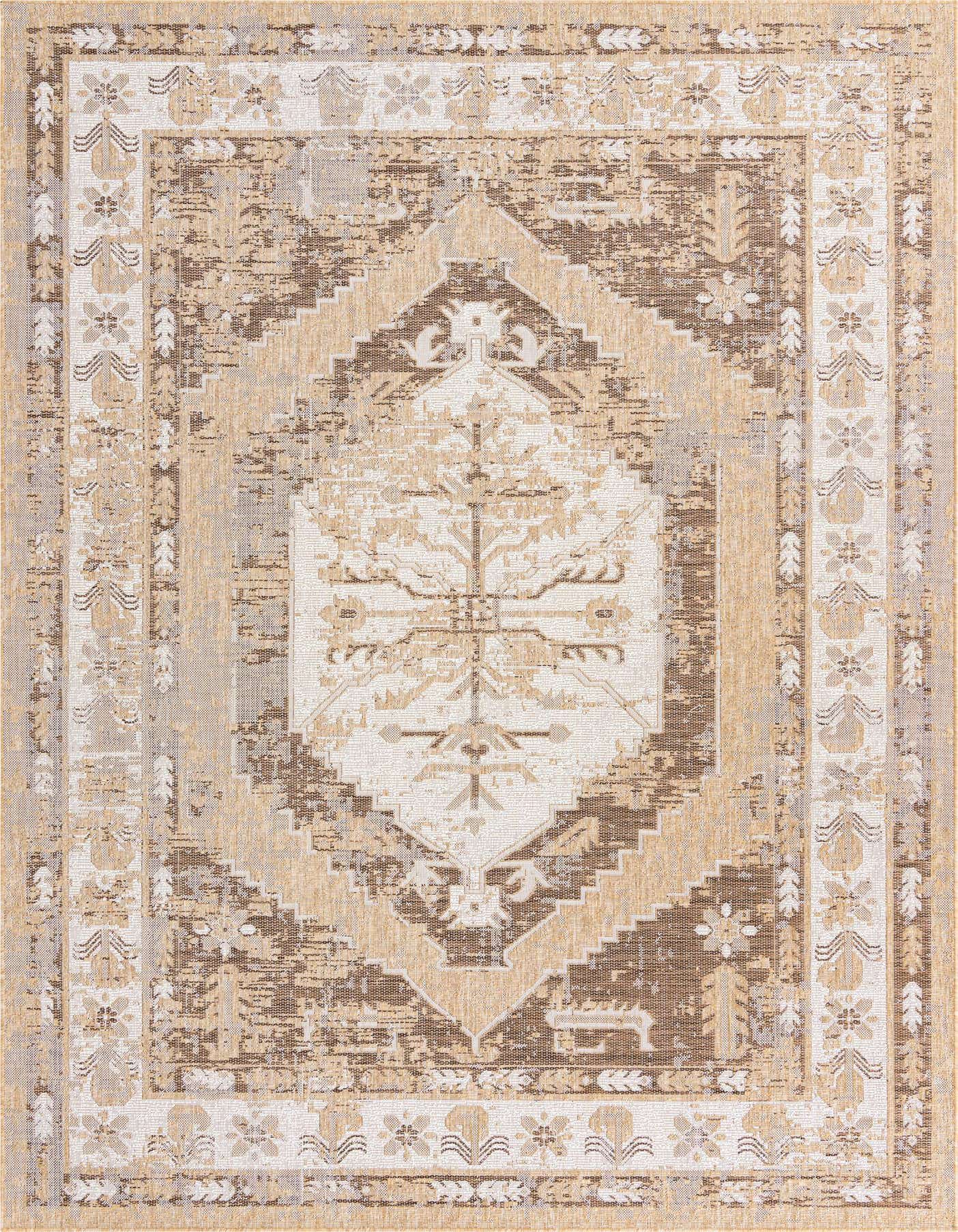 Primary image  7' 10 x 11'  Washable Traditional Indoor / Outdoor Rug