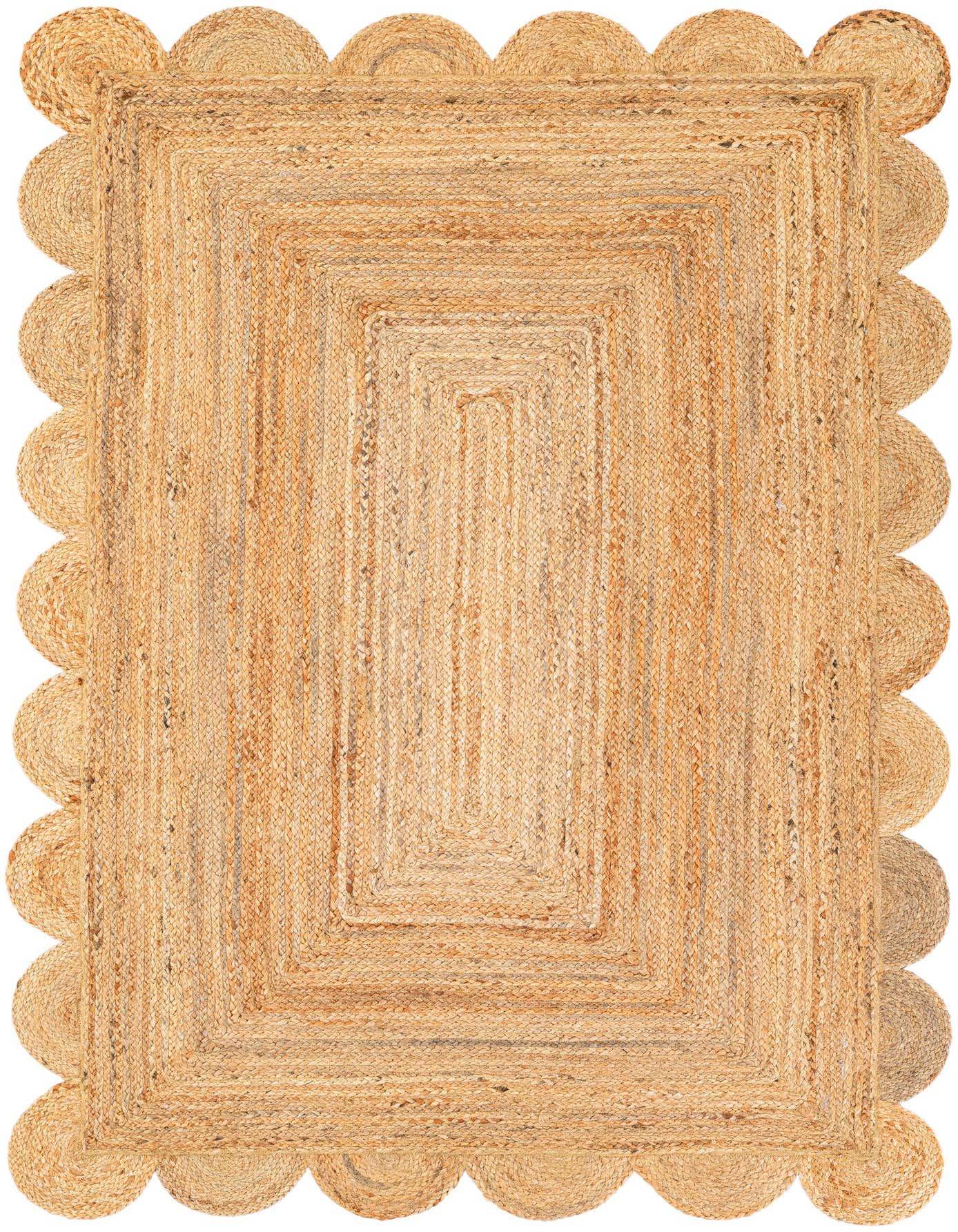 Primary image  4' 1 x 6' 1  Hand Woven Scallop Braided Jute Rug