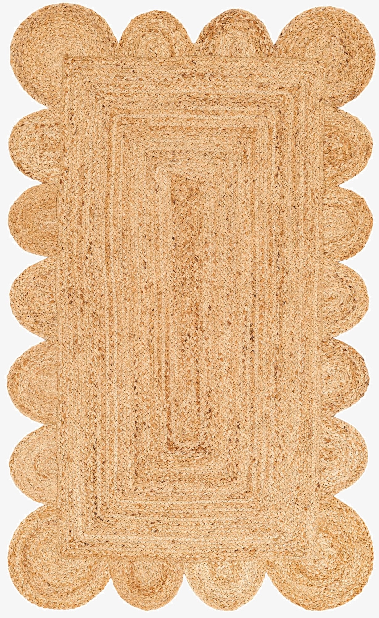 Primary image  3' 1 x 5' 1  Hand Woven Scallop Braided Jute Rug