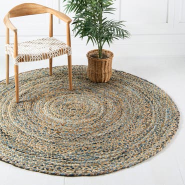  6' 1 x 6' 1  Hand Braided Chindi Round Rug
